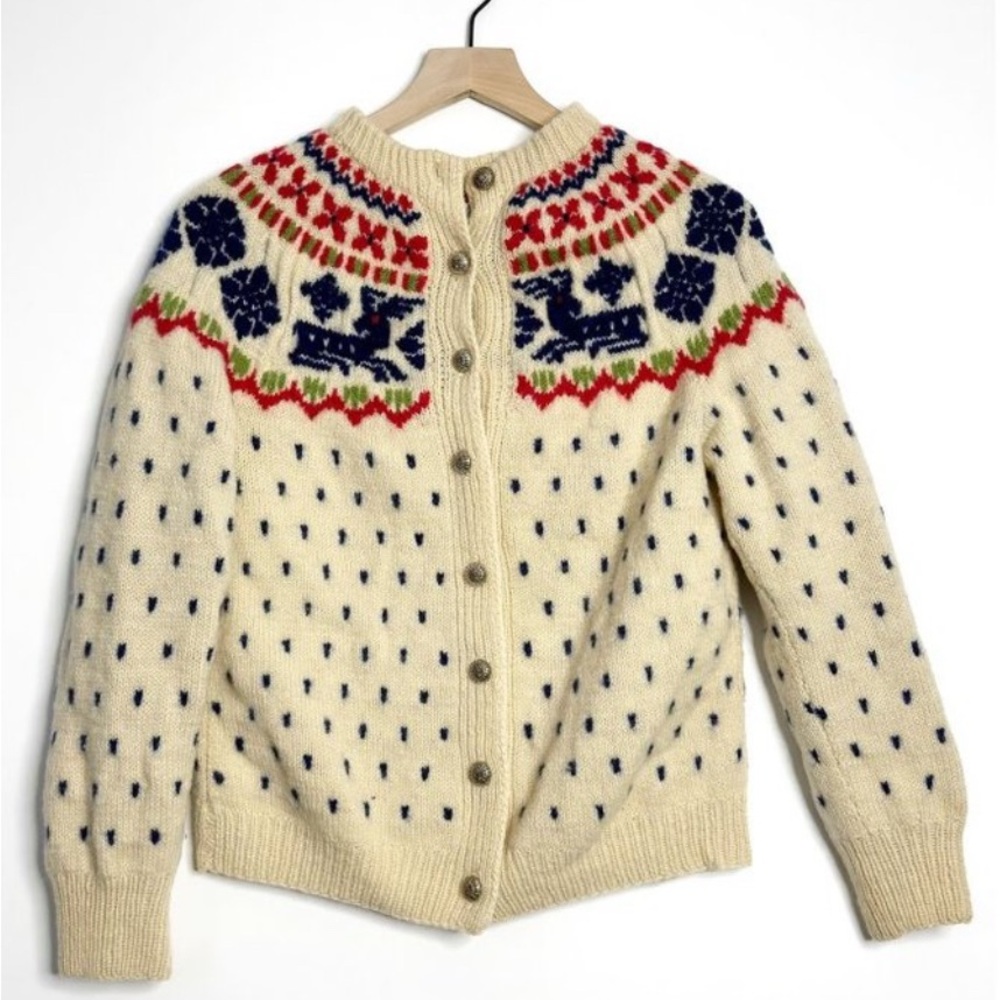 VINTAGE Max Hurni Fair Isle Cardigan Sweater